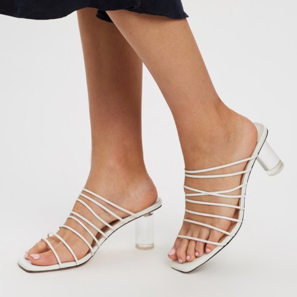 RAYE Shoes - Tony Bianco Suri White Leather Square Toe Sandal